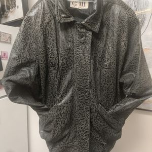 Vintage dark green leather jacket